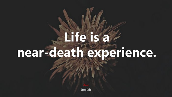 Life is a near-death experience. | George Carlin quote