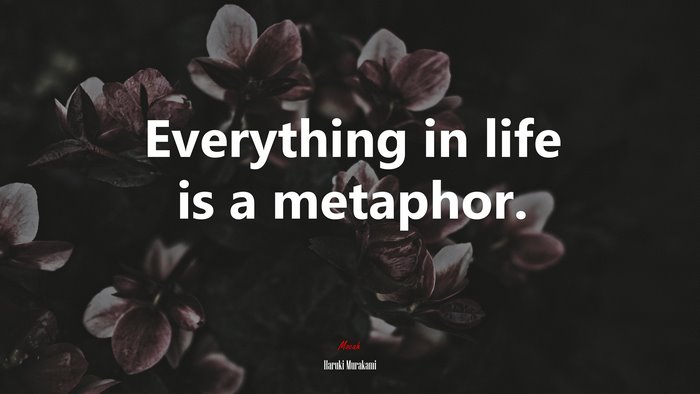 Everything in life is a metaphor. | Haruki Murakami quote