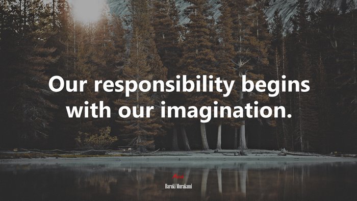 Our responsibility begins with our imagination. | Haruki Murakami quote