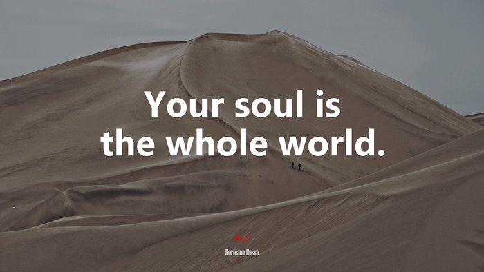 Your soul is the whole world. | Hermann Hesse quote