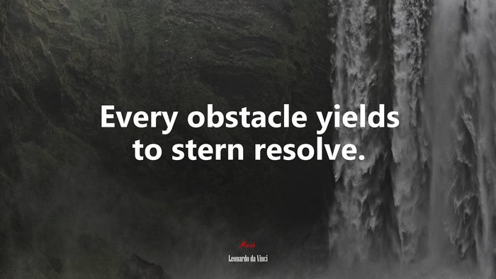Every obstacle yields to stern resolve. | Leonardo da Vinci quote