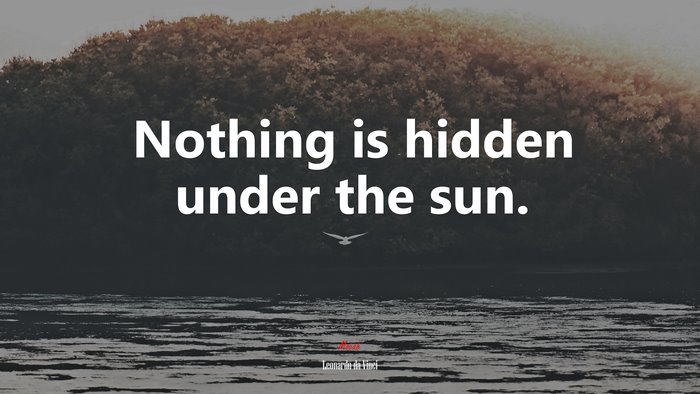 Nothing is hidden under the sun. | Leonardo da Vinci quote