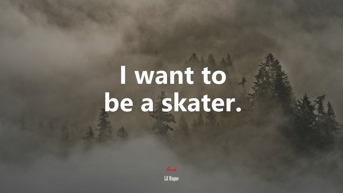 I want to be a skater. | Lil Wayne quote