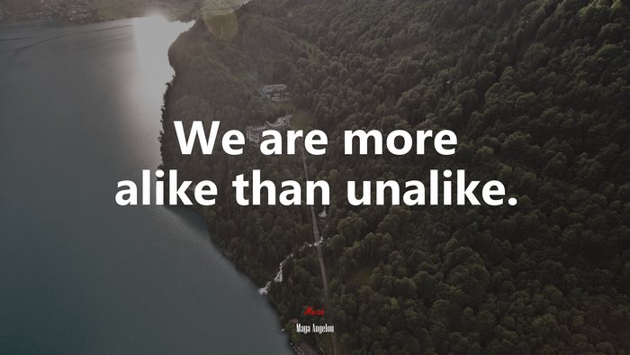 We are more alike than unalike. | Maya Angelou quote