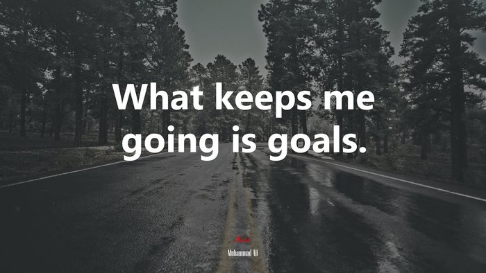 What keeps me going is goals. | Muhammad Ali quote
