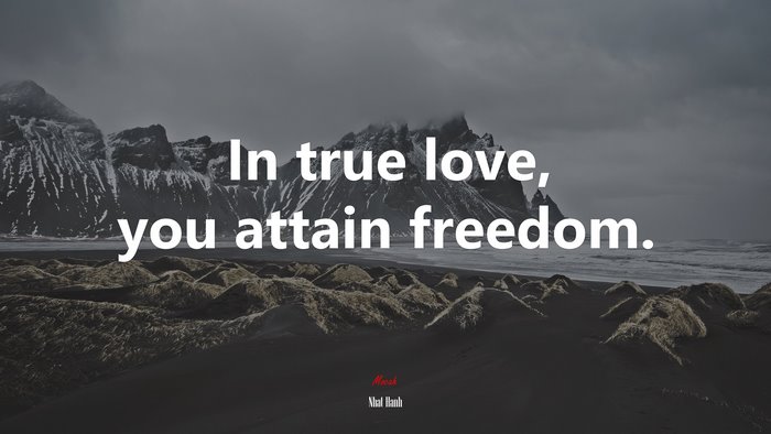 In true love, you attain freedom. | Nhat Hanh quote