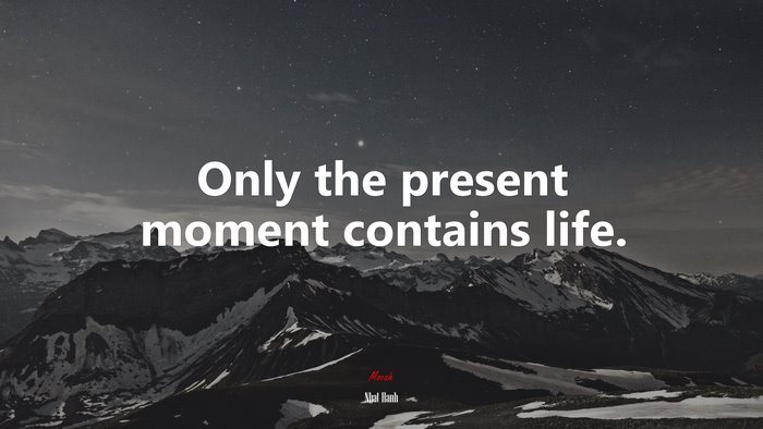 Only the present moment contains life. | Nhat Hanh quote