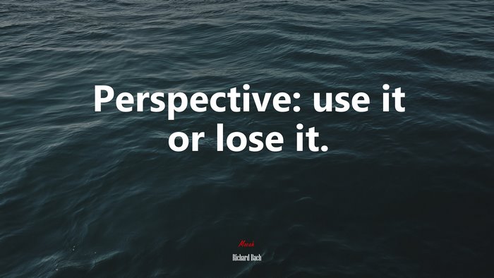 Perspective: use it or lose it. | Richard Bach quote