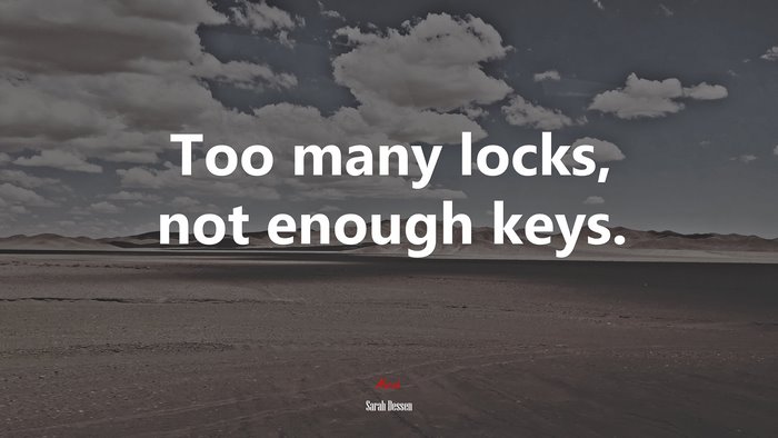 Too many locks, not enough keys. | Sarah Dessen quote