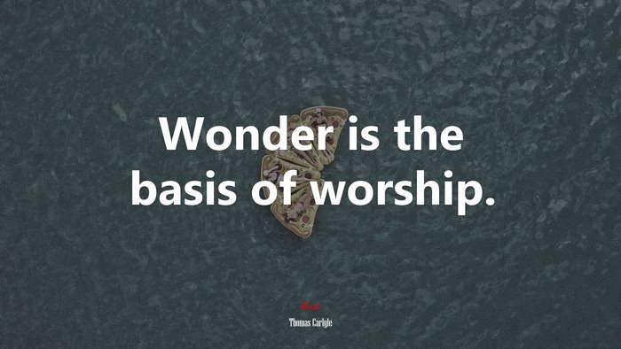 Wonder is the basis of worship. | Thomas Carlyle quote