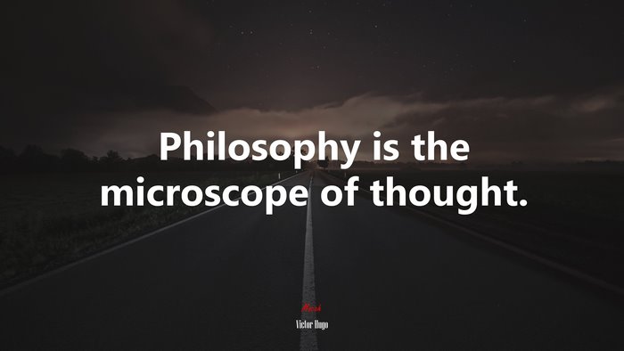 Philosophy is the microscope of thought. | Victor Hugo quote