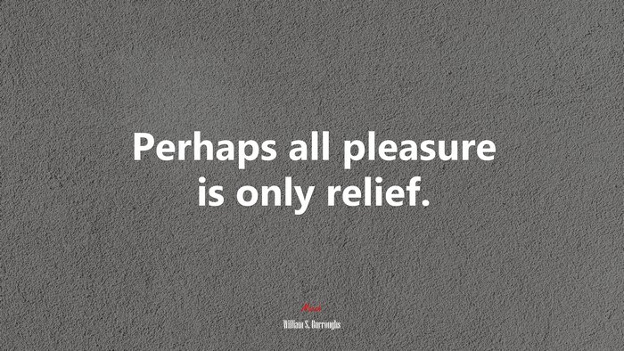 Perhaps all pleasure is only relief. | William S. Burroughs quote