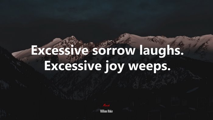 Excessive sorrow laughs. Excessive joy weeps. | William Blake quote