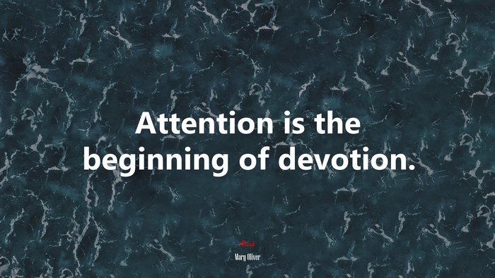 Attention is the beginning of devotion. | Mary Oliver quote