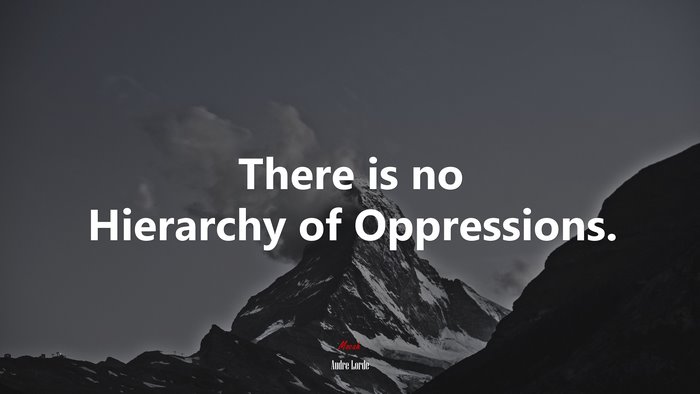 There is no Hierarchy of Oppressions. | Audre Lorde quote