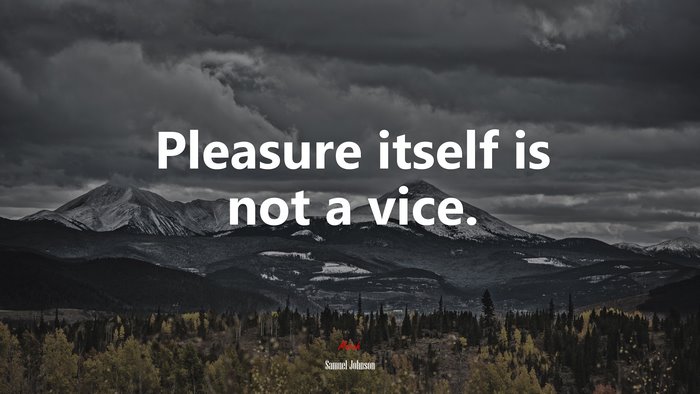 Pleasure itself is not a vice. | Samuel Johnson quote