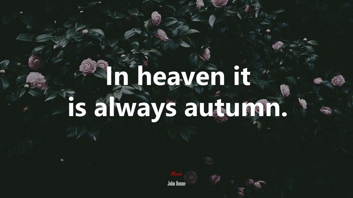 In heaven it is always autumn. | John Donne quote