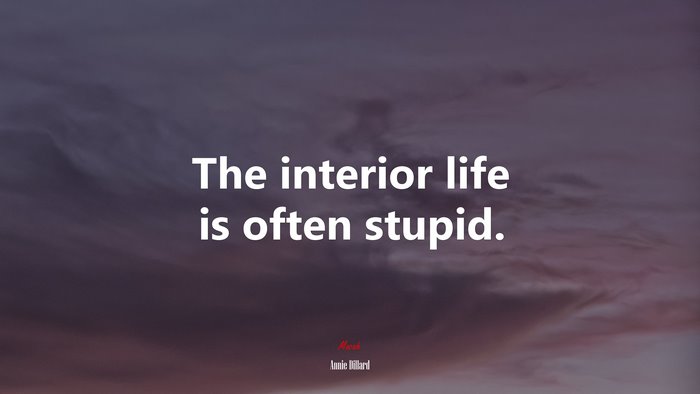 The interior life is often stupid. | Annie Dillard quote