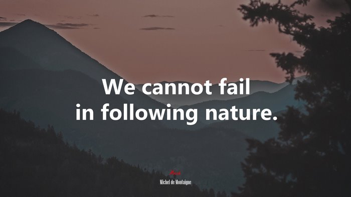 We cannot fail in following nature. | Michel de Montaigne quote