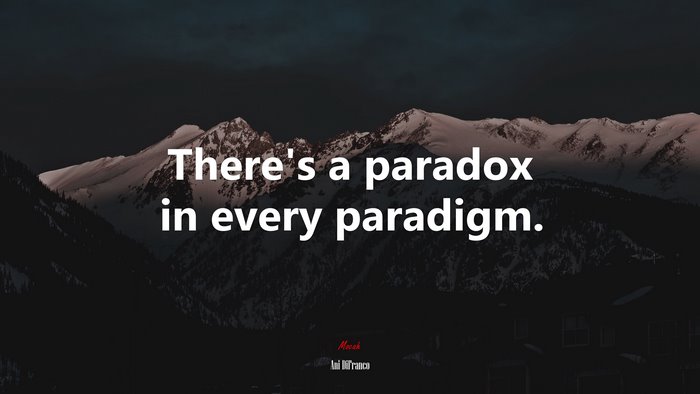 There’s a paradox in every paradigm. | Ani DiFranco quote
