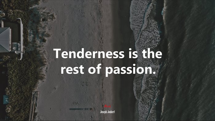 Tenderness is the rest of passion. | Joseph Joubert quote