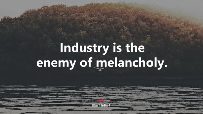 Industry is the enemy of melancholy. | William F. Buckley Jr. quote