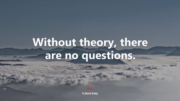 Without theory, there are no questions. | W. Edwards Deming quote
