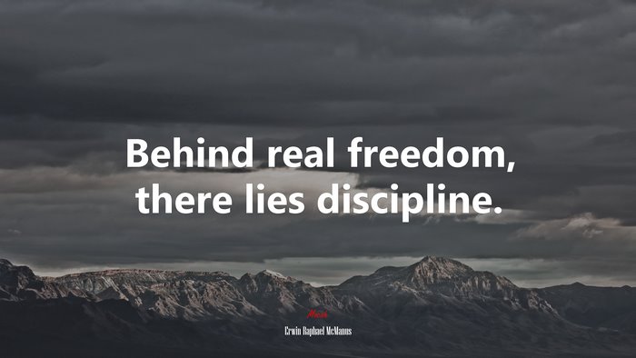 Behind real freedom, there lies discipline. | Erwin Raphael McManus quote