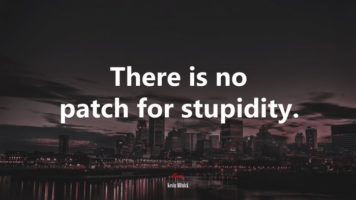 There is no patch for stupidity. | Kevin Mitnick quote
