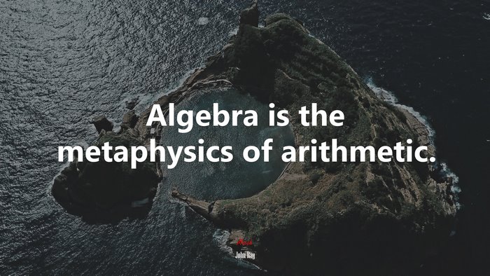 Algebra is the metaphysics of arithmetic. | John Ray quote
