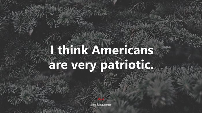 I think Americans are very patriotic. | Arnold Schwarzenegger quote