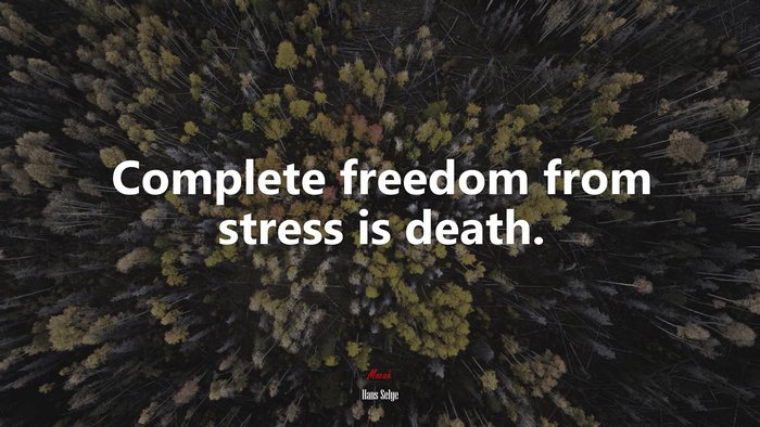 Complete freedom from stress is death. | Hans Selye quote