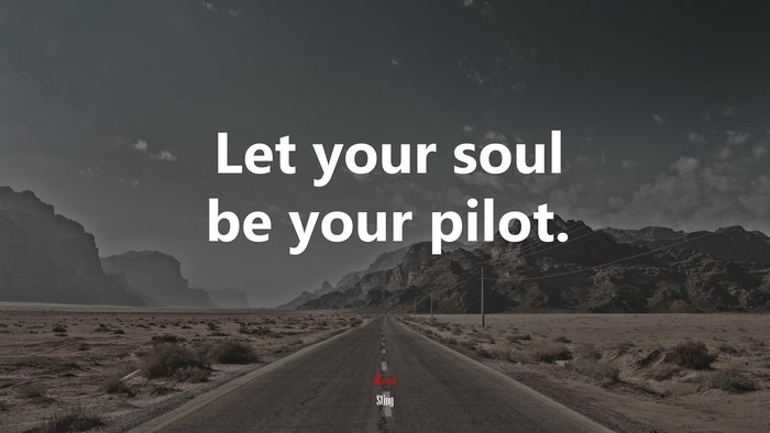 Let your soul be your pilot. | Sting quote