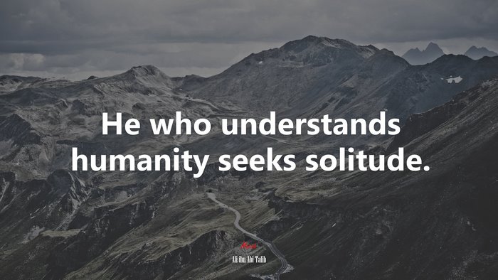 He who understands humanity seeks solitude. | Ali ibn Abi Talib quote