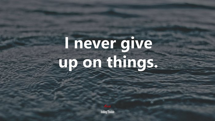 I never give up on things. | Ashley Tisdale quote