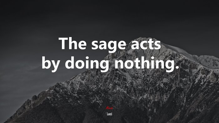The sage acts by doing nothing. | Laozi quote