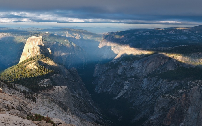 Half Dome and Yosemite Valley at Sunset