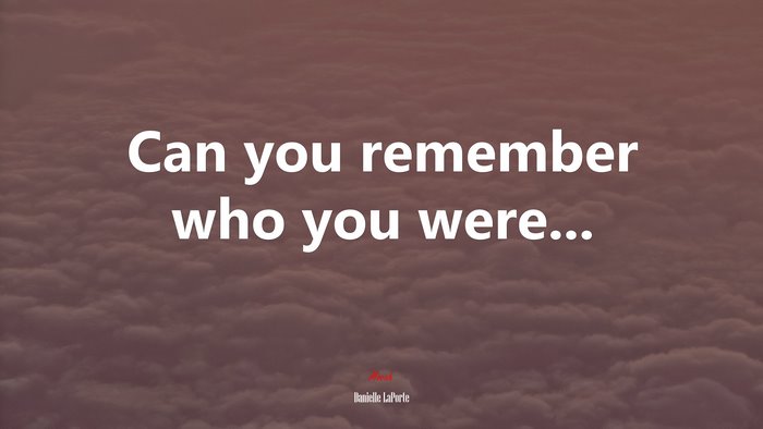Can you remember who you were... | Danielle LaPorte quote
