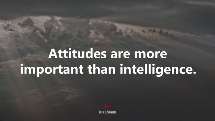 Attitudes are more important than intelligence. | David J. Schwartz quote
