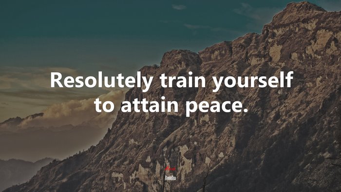 Resolutely train yourself to attain peace. | Buddha quote