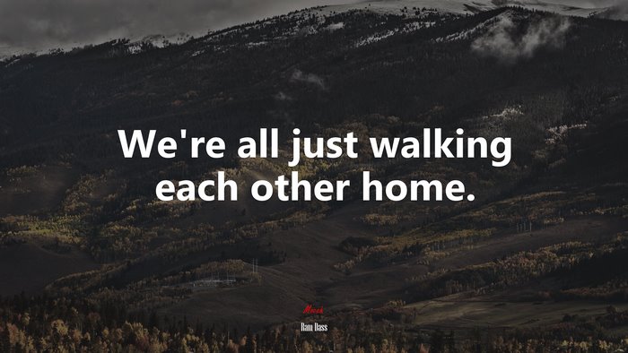 We’re all just walking each other home. | Ram Dass quote