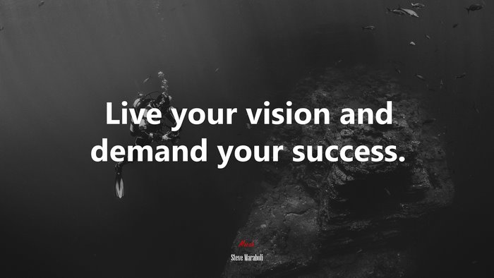Live your vision and demand your success. | Steve Maraboli quote