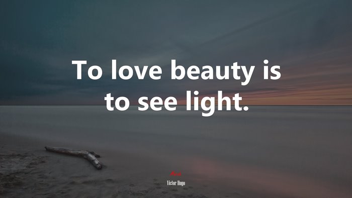 To love beauty is to see light. | Victor Hugo quote