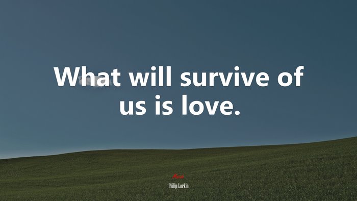 What will survive of us is love. | Philip Larkin quote