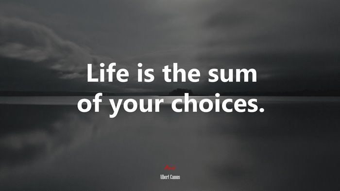 Life is the sum of your choices. | Albert Camus quote