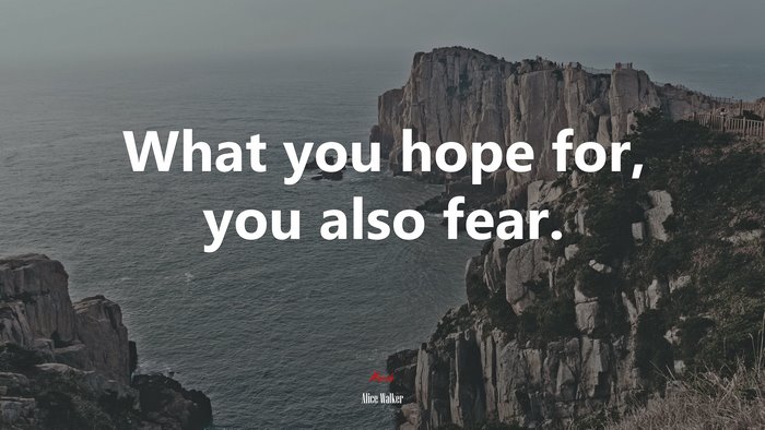 What you hope for, you also fear. | Alice Walker quote