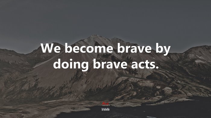 We become brave by doing brave acts. | Aristotle quote