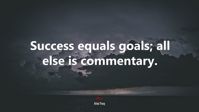 Success equals goals; all else is commentary. | Brian Tracy quote