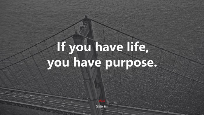 If you have life, you have purpose. | Caroline Myss quote