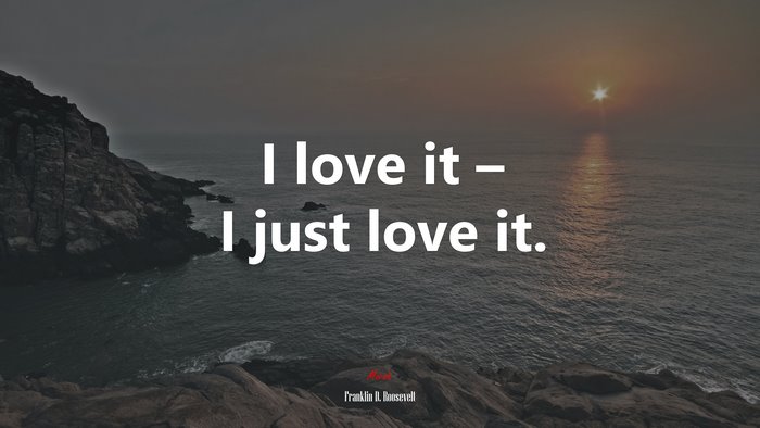 I love it – I just love it. | Franklin D. Roosevelt quote